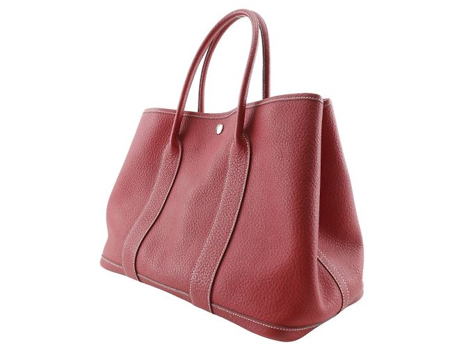 Hermès Borsa Tote PM Hermes Garden in pelle Negonda rossa Rosso - vista 2