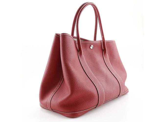 Hermès Borsa Tote PM Hermes Garden in pelle Negonda rossa Rosso - vista 3