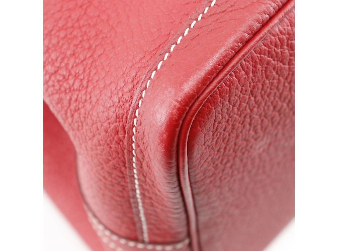 Hermès Borsa Tote PM Hermes Garden in pelle Negonda rossa Rosso - vista 4