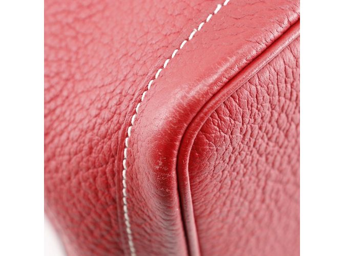 Hermès Borsa Tote PM Hermes Garden in pelle Negonda rossa Rosso - vista 6