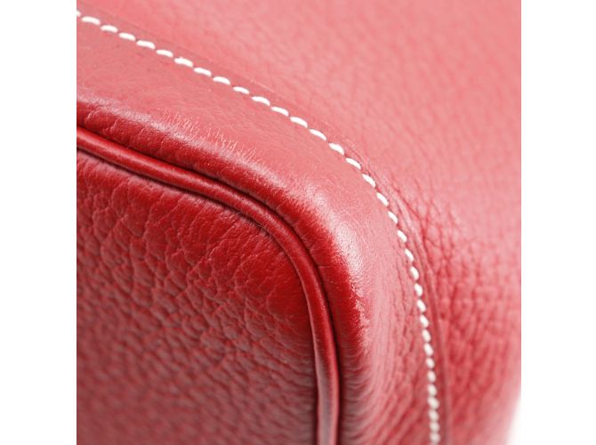 Hermès Borsa Tote PM Hermes Garden in pelle Negonda rossa Rosso - vista 7