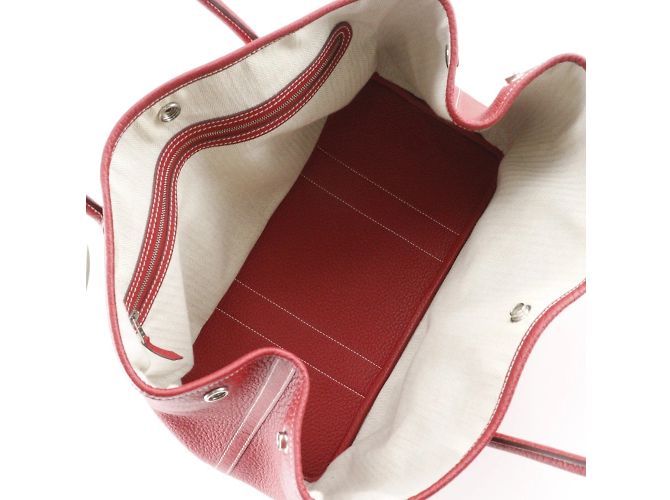 Hermès Borsa Tote PM Hermes Garden in pelle Negonda rossa Rosso - vista 9
