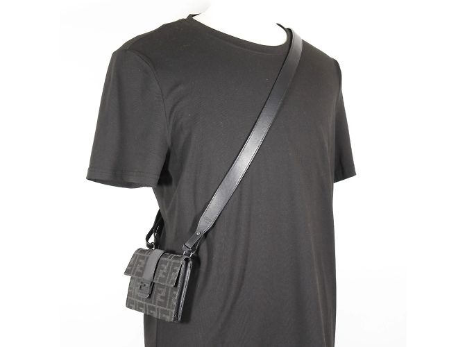 Borsa a Spalla Fendi Marsupio Baguette Nero - vista 9