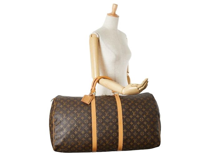 Borsa Boston Keepall 60 Monogram Louis Vuitton Marrone - vista 13