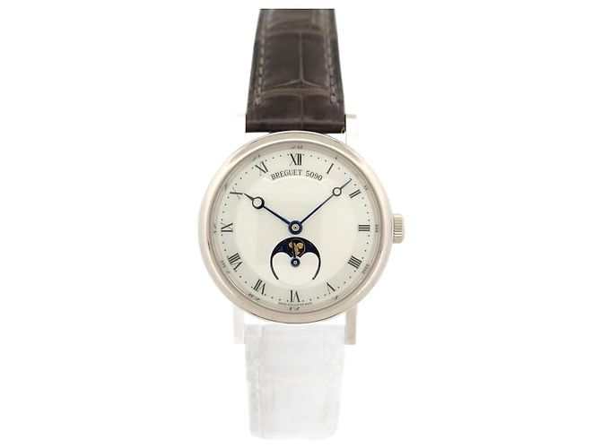 NEW BREGUET CLASSIQUE 9087BB 30MM AUTOMATIC 18K GOLD MOONPHASE Silvery - view 2