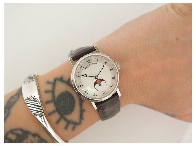 NEW BREGUET CLASSIQUE 9087BB 30MM AUTOMATIC 18K GOLD MOONPHASE Silvery - view 12