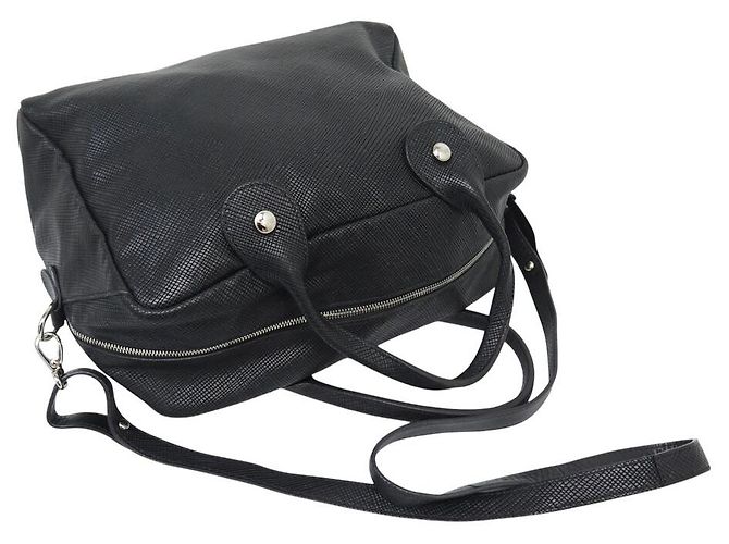 BORSA LONGCHAMP QUADRI 1206786001 IN PELLE GRAIN NERA CON TRACOLLA - vista 6