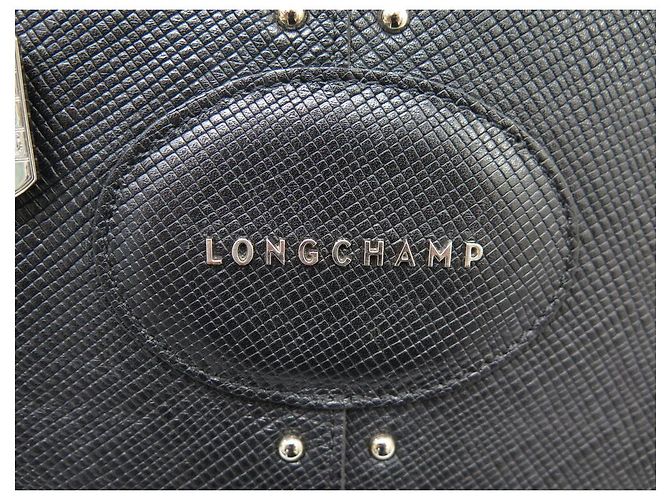 BORSA LONGCHAMP QUADRI 1206786001 IN PELLE GRAIN NERA CON TRACOLLA - vista 7