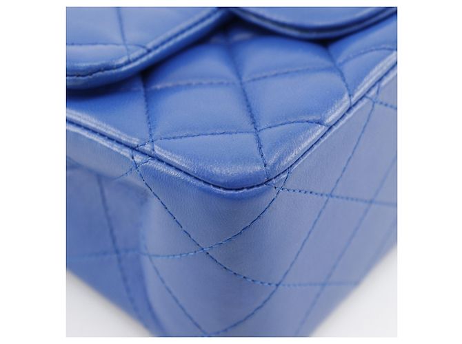 Chanel Blaue Lammleder Schultertasche mit Kette - Ansicht 4