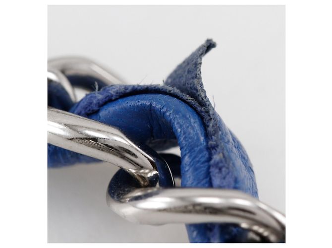 Chanel Blaue Lammleder Schultertasche mit Kette - Ansicht 9