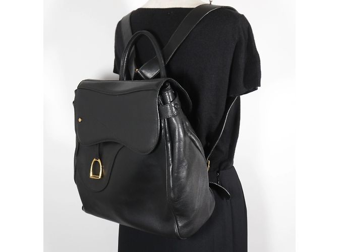 Zaino nero in pelle di vitello Gucci - vista 17