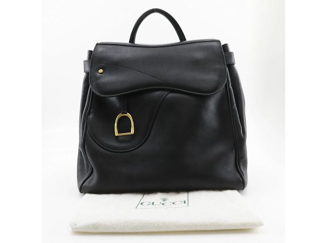 Zaino nero in pelle di vitello Gucci - vista 18