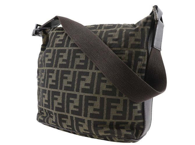 Borsa a Spalla Fendi Zucca Marrone - vista 2