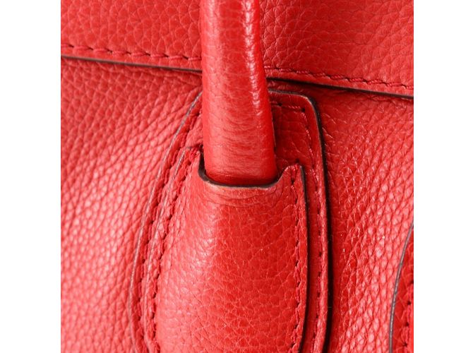 Céline Celine Luggage Micro Shopper Handtasche Rot - Ansicht 10