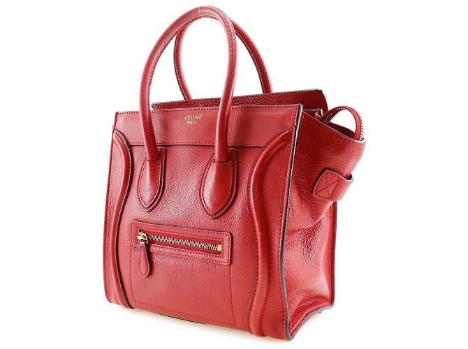 Céline Celine Luggage Micro Shopper Handtasche Rot - Ansicht 2