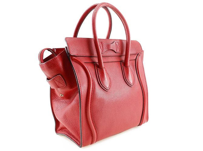 Céline Celine Luggage Micro Shopper Handtasche Rot - Ansicht 3