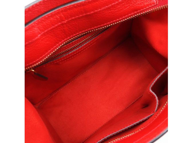 Céline Celine Luggage Micro Shopper Handtasche Rot - Ansicht 6