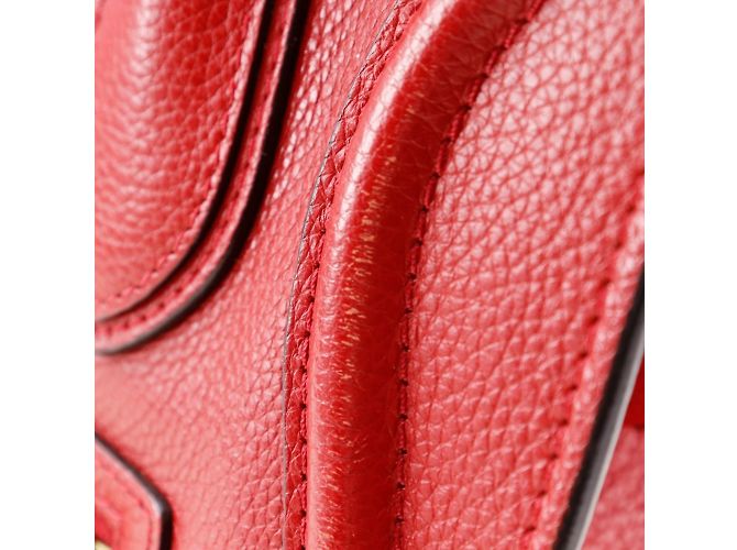 Céline Celine Luggage Micro Shopper Handtasche Rot - Ansicht 9