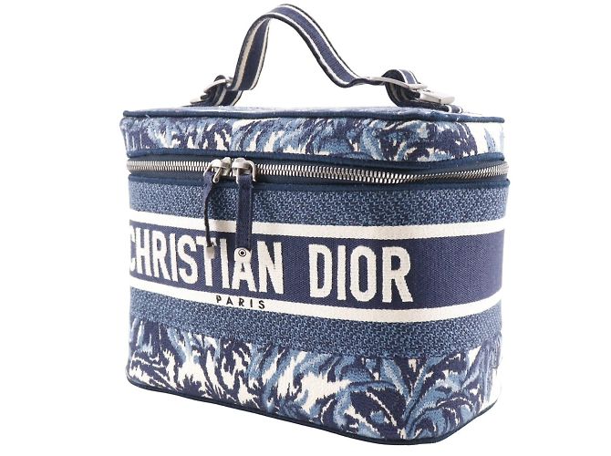 Borsa da viaggio Dior Christian Dior Bianco Blu navy - vista 2