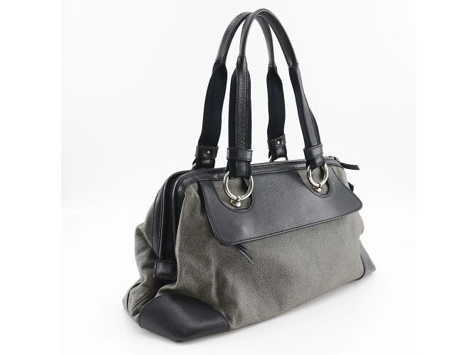 Bottega Veneta Canvas- und Leder-Shopper Braun Schwarz - Ansicht 3