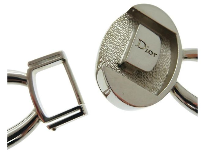 Collana in finta perla grigia e argento di Christian Dior Marrone - vista 10