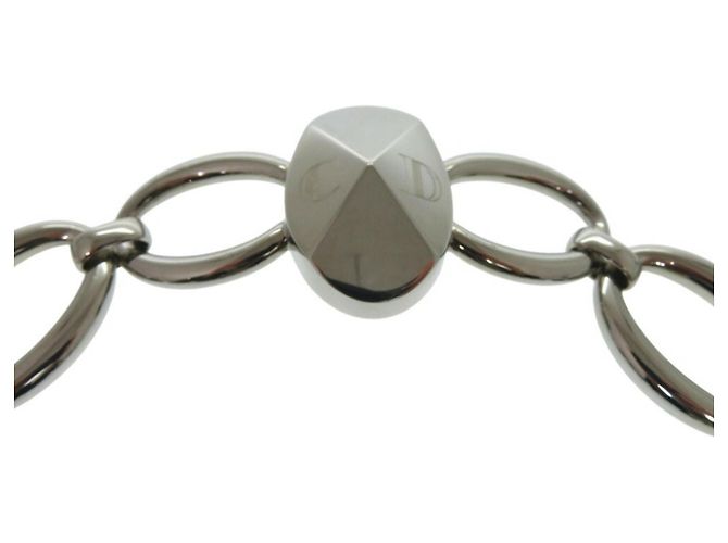 Collana in finta perla grigia e argento di Christian Dior Marrone - vista 4