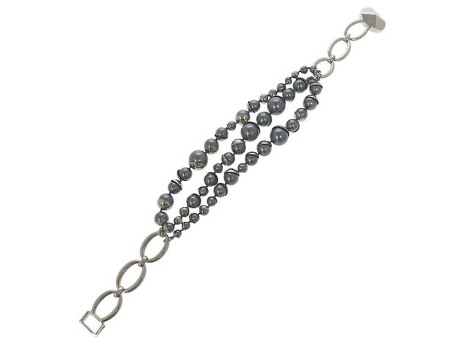 Collana in finta perla grigia e argento di Christian Dior Marrone - vista 8
