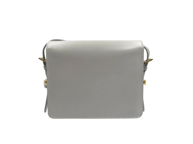 Borsa a spalla in pelle grigia Burberry Marrone - vista 3