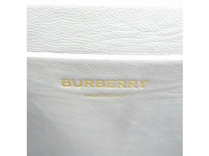 Borsa a spalla in pelle grigia Burberry Marrone - vista 9
