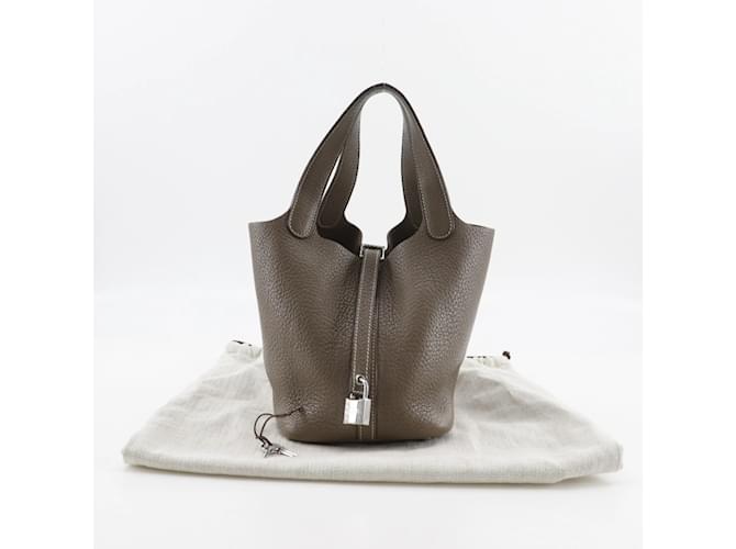 Hermès Borsa Hermes Picotin Lock 18 PM Taupe - vista 15