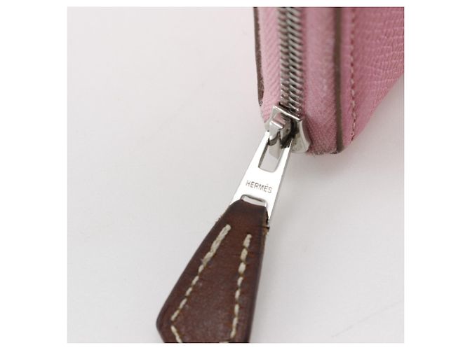 Cartera de seda Azap Long de Hermès Rosa - vista 12