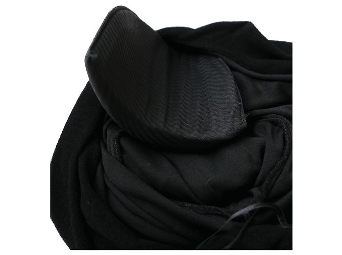 Schwarzes, gerafftes Minikleid mit einem Schulterträger von Alexandre Vauthier - Ansicht 4
