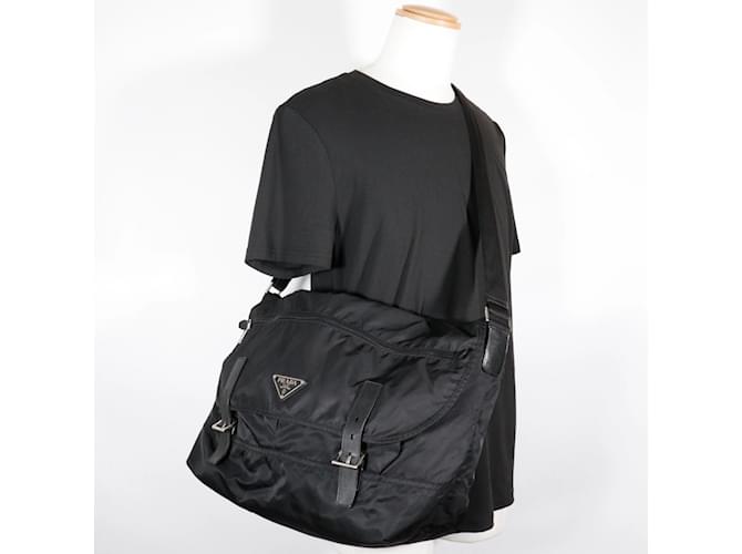 Borsa a spalla in nylon Prada nera Nero - vista 13