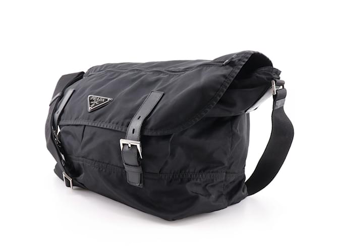 Borsa a spalla in nylon Prada nera Nero - vista 2