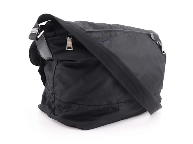 Borsa a spalla in nylon Prada nera Nero - vista 3