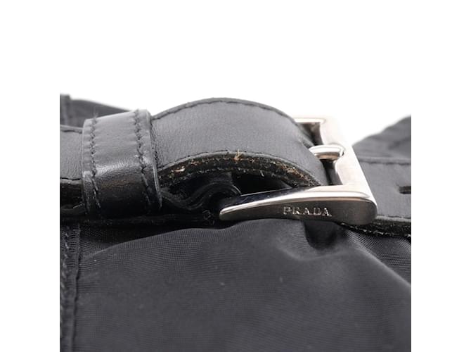 Borsa a spalla in nylon Prada nera Nero - vista 7