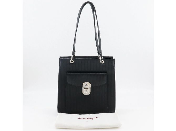 Borsa a Spalla Gancini di Salvatore Ferragamo Nero - vista 16