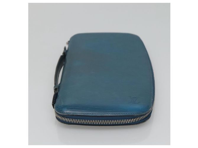 LOUIS VUITTON Epi Organizer Atholl Clutch Bag Blu M60731 LV Auth nb291 - vista 6