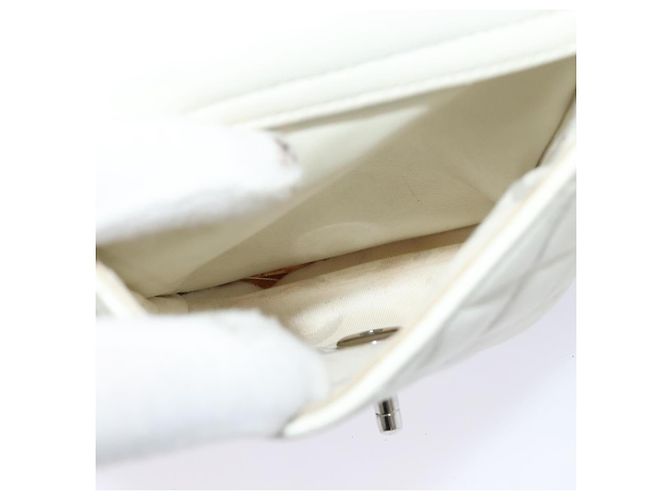 Borsa a Spalla CHANEL in Pelle di Agnello Bianca CC Auth BD1411 Bianco - vista 11