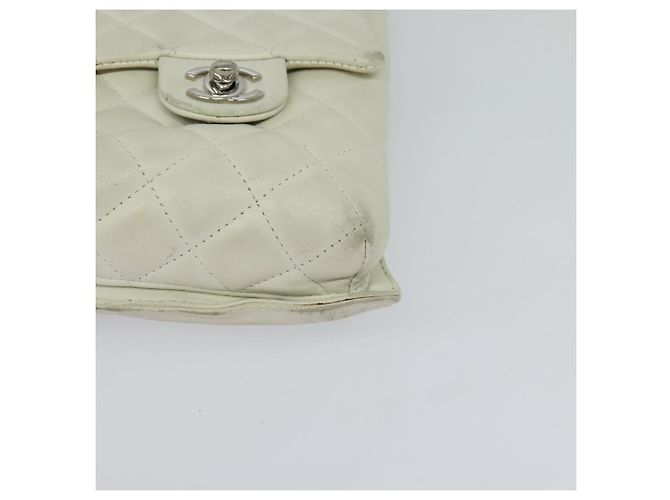 Borsa a Spalla CHANEL in Pelle di Agnello Bianca CC Auth BD1411 Bianco - vista 14