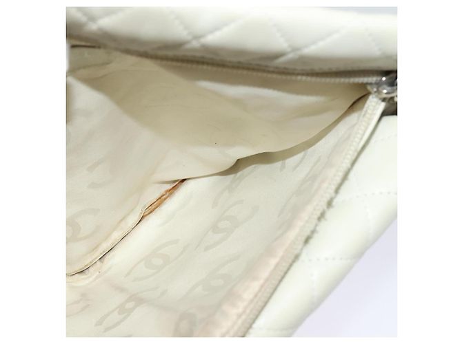Borsa a Spalla CHANEL in Pelle di Agnello Bianca CC Auth BD1411 Bianco - vista 19