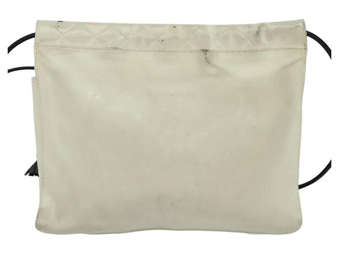 Borsa a Spalla CHANEL in Pelle di Agnello Bianca CC Auth BD1411 Bianco - vista 2