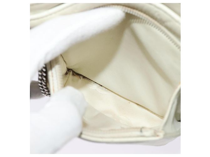 Borsa a Spalla CHANEL in Pelle di Agnello Bianca CC Auth BD1411 Bianco - vista 21