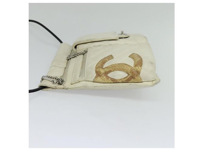 Borsa a Spalla CHANEL in Pelle di Agnello Bianca CC Auth BD1411 Bianco - vista 3