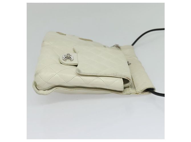 Borsa a Spalla CHANEL in Pelle di Agnello Bianca CC Auth BD1411 Bianco - vista 4
