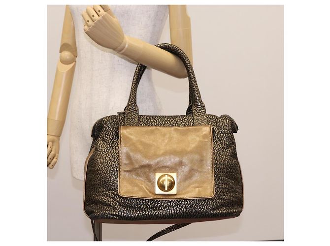 Chloé Borsa a mano in pelle Chloe 2 vie oro Auth sw191 D'oro - vista 25