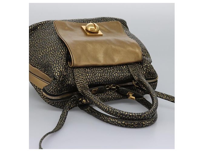 Chloé Borsa a mano in pelle Chloe 2 vie oro Auth sw191 D'oro - vista 6
