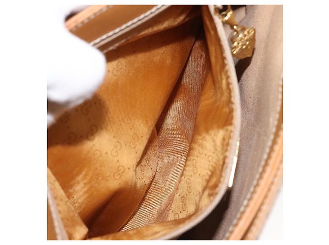 Gucci Borsa a mano Micro GG Supreme in PVC beige e oro 000 406 4857 Auth ki5660 D'oro - vista 11