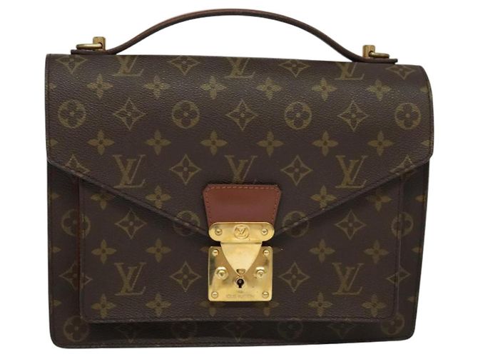 LOUIS VUITTON Monogram Monceau 28 Borsa a Mano M51185 LV Auth BD1270 Monogramma - vista 13