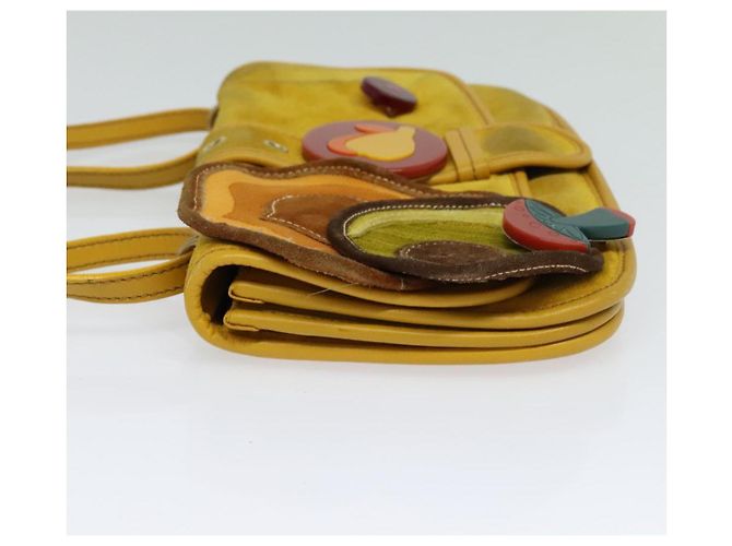Borsa a Spalla Miu Miu in Pelle Scamosciata Gialla Auth 116150 Giallo - vista 3
